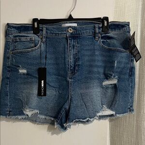 Fashion Nova Distressed Blue Jean Shorts